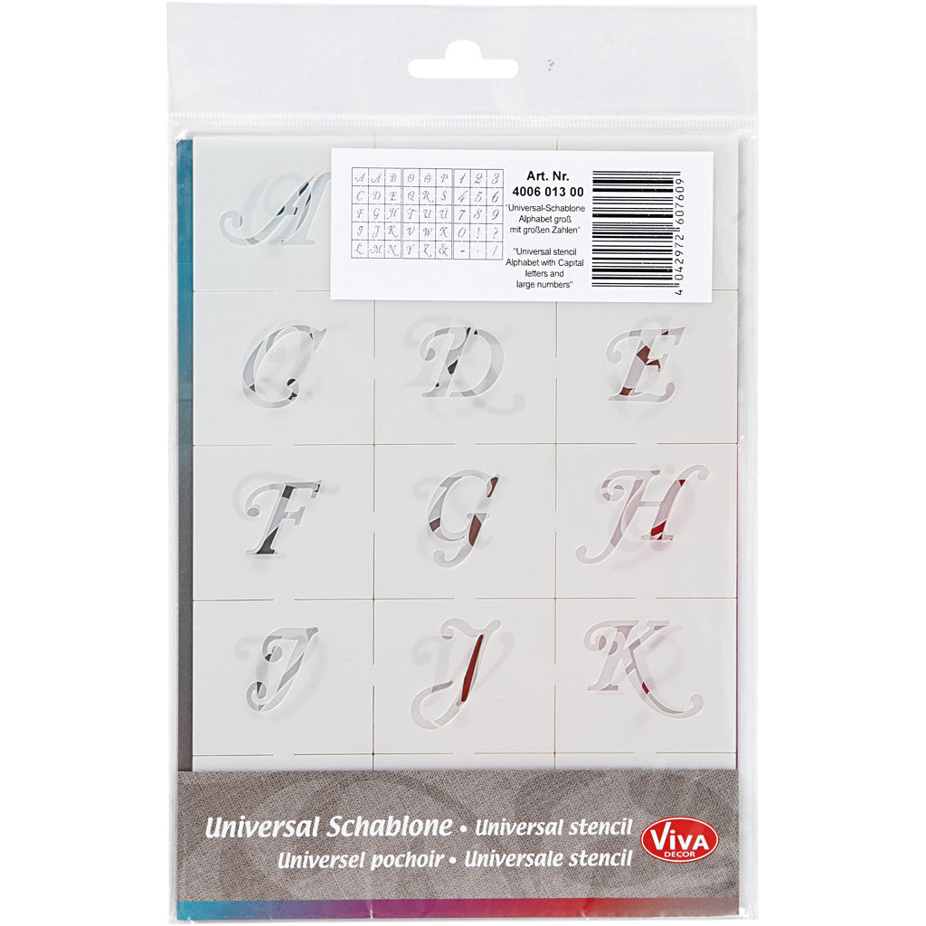 Schabloner, bokstäver och siffror, H: 20-30 mm, A5, ark 148x210 mm, 3 ark/ 1 förp. [HOB-26965]