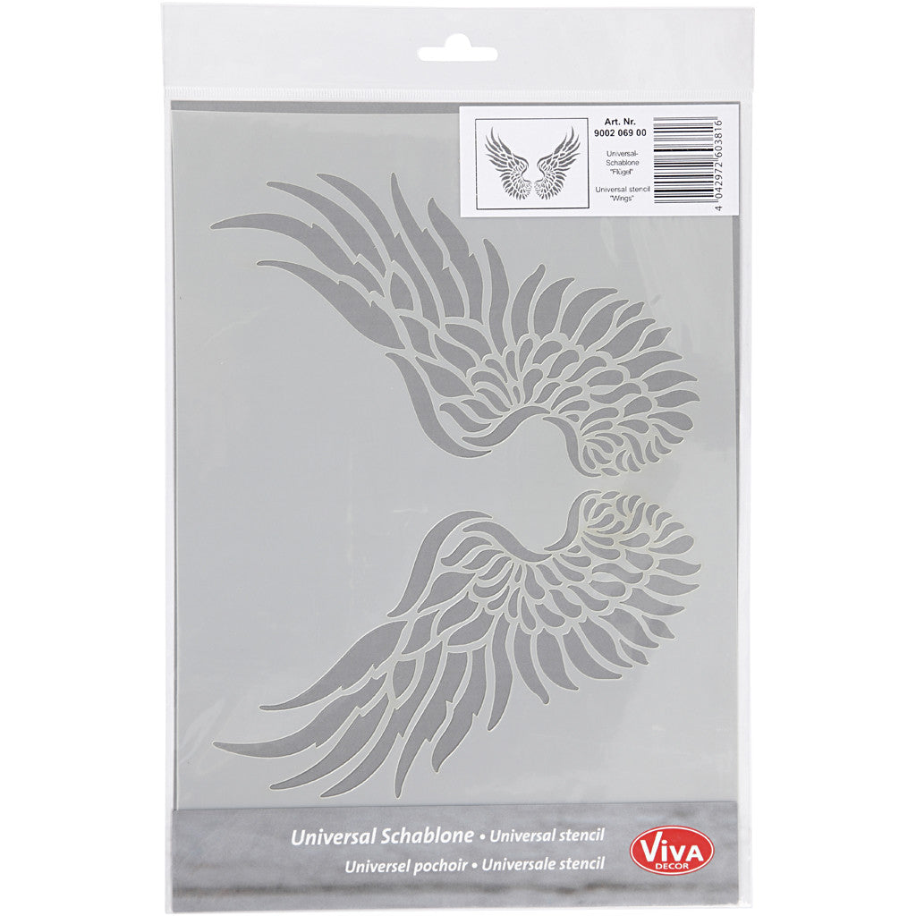 Stencil, vingar, A4, ark 210x297 mm, 1 st. [HOB-26970]