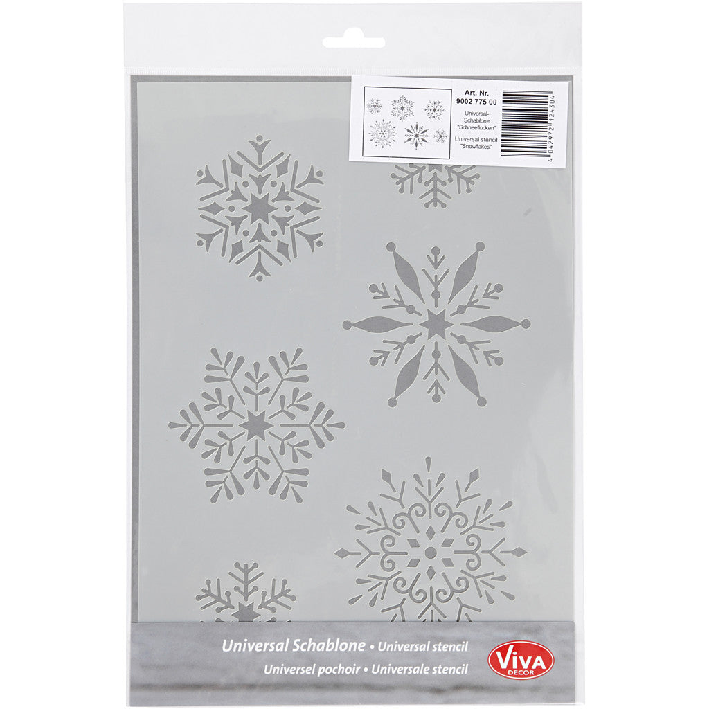 Stencil, snöflinga, A4, ark 210x297 mm, 1 st. [HOB-26977]