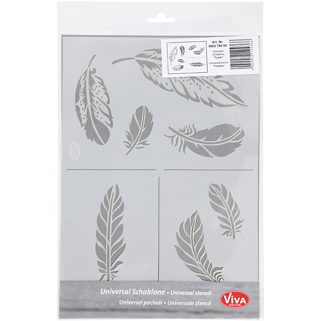 Stencil, fjäder, A4, ark 210x297 mm, 1 st. [HOB-26978]
