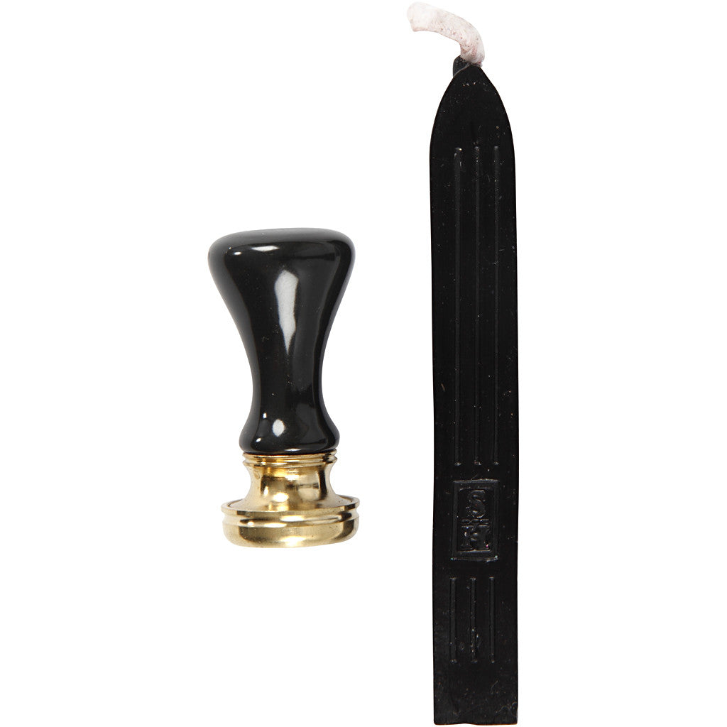 Lack och sigill, Dia. 17 mm, svart, 1 set [HOB-270284]