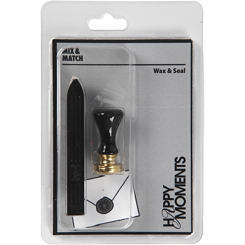 Lack och sigill, Dia. 17 mm, svart, 1 set [HOB-270284]