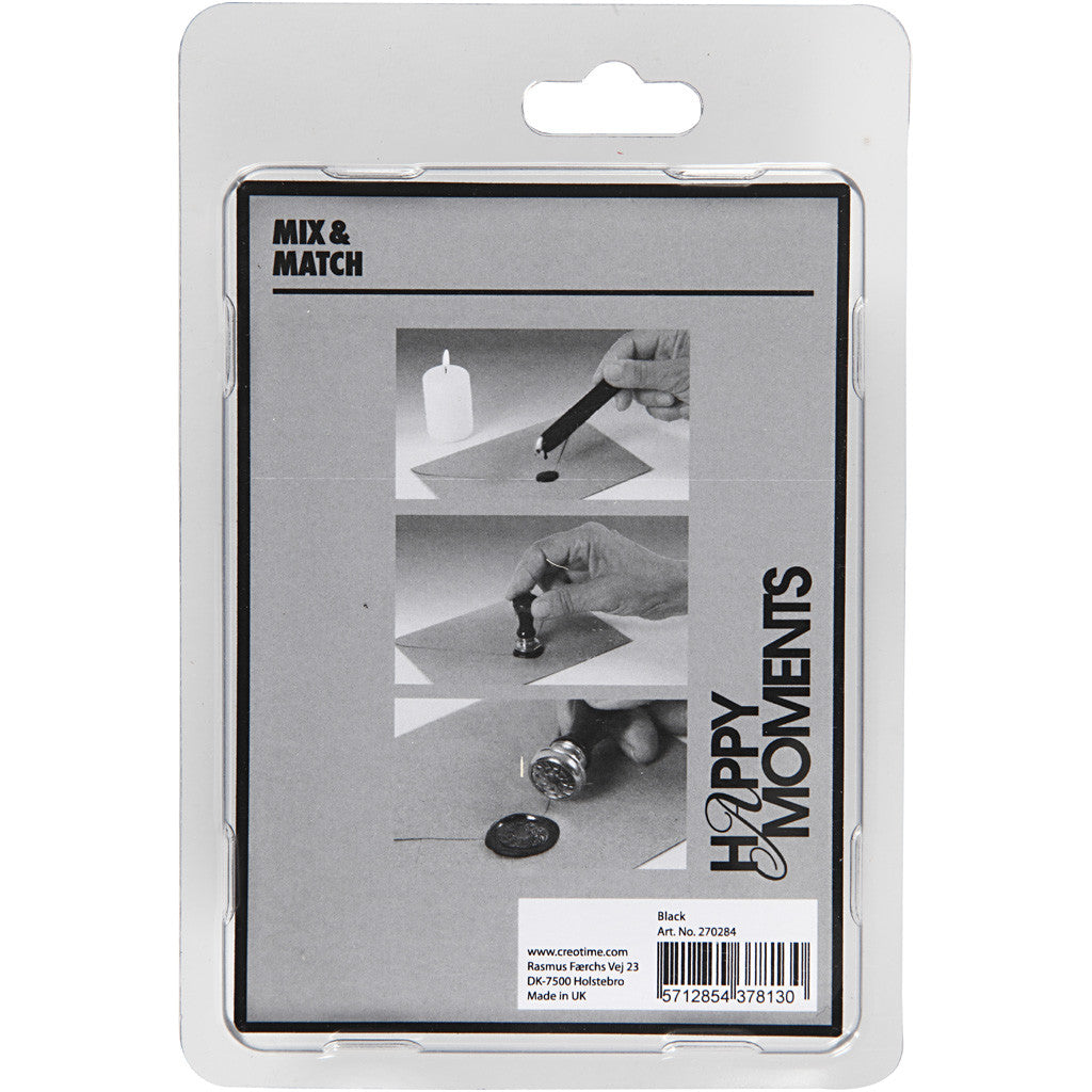 Lack och sigill, Dia. 17 mm, svart, 1 set [HOB-270284]