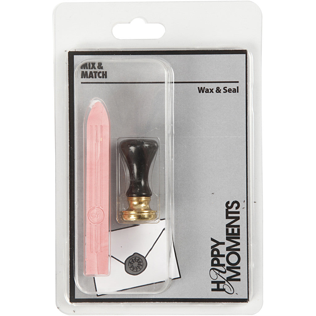 Lack och sigill, Dia. 17 mm, ljusröd, 1 set [HOB-270286]