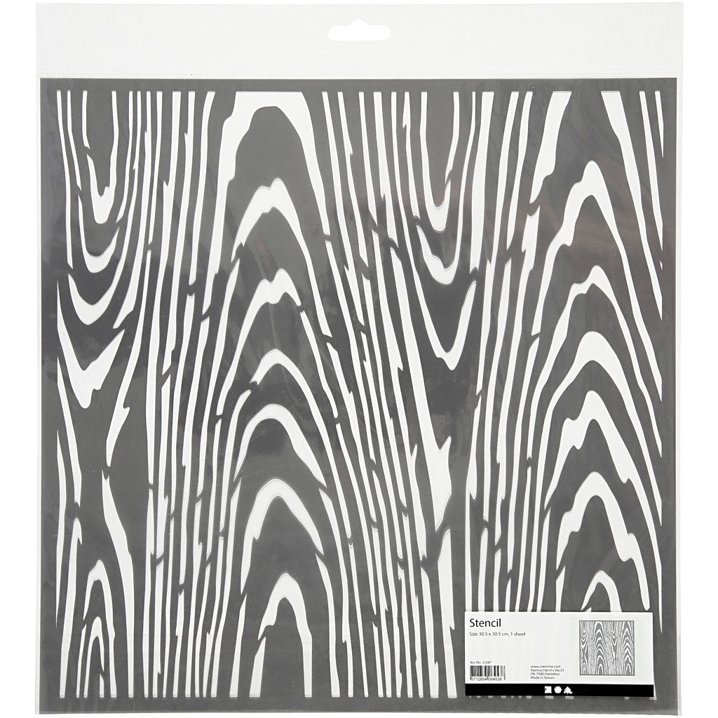 Stencil, trä, stl. 30,5x30,5 cm, tjocklek 0,31 mm, 1 ark [HOB-27087]