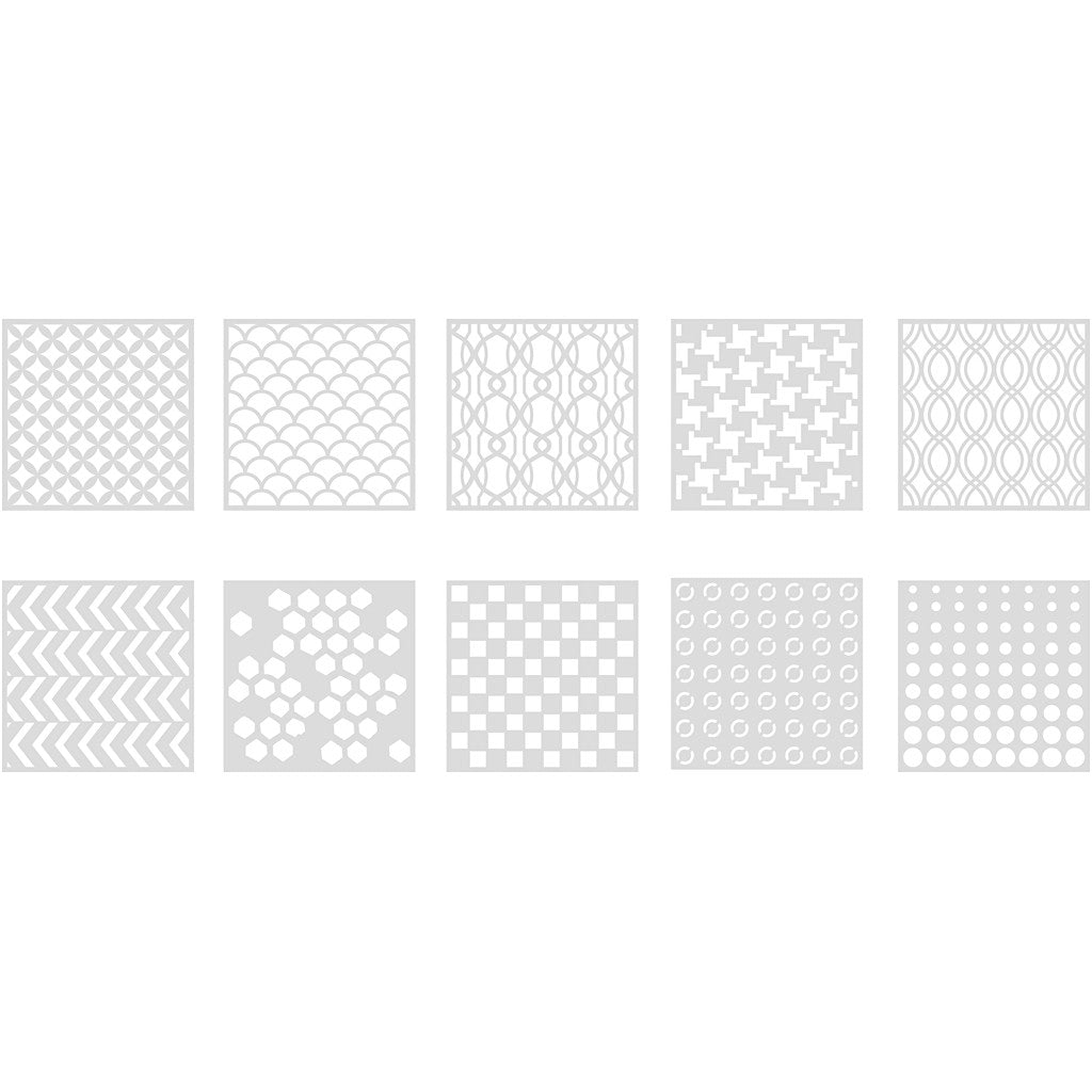 Stencil, stl. 15x15 cm, tjocklek 0,31 mm, 10 ark/ 1 förp. [HOB-27090]
