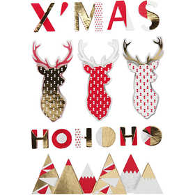 3D Stickers, renar, H: 15-62 mm, B: 14-100 mm, tjocklek 5 mm, 15 st./ 1 förp. [HOB-27097]