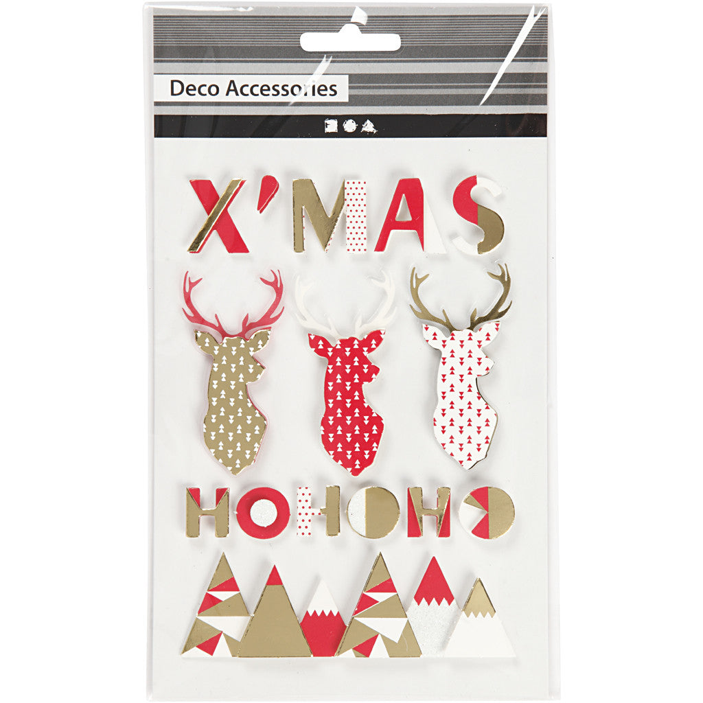 3D Stickers, renar, H: 15-62 mm, B: 14-100 mm, tjocklek 5 mm, 15 st./ 1 förp. [HOB-27097]