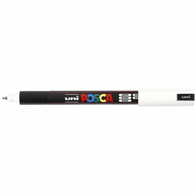 Posca Marker , nr. PC-1MR, spets 0,7 mm, extra fine, vit, 1 st. [HOB-272052]