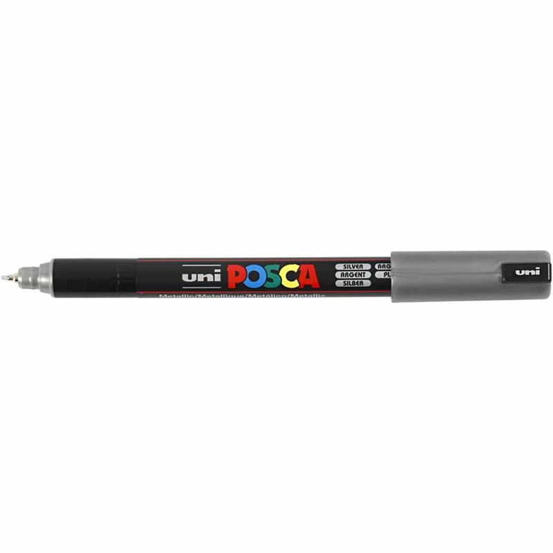 Posca Marker , nr. PC-1MR, spets 0,7 mm, extra fine, silver, 1 st. [HOB-272805]
