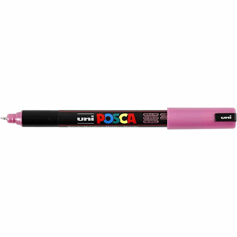 Posca Marker , nr. PC-1MR, spets 0,7 mm, extra fine, metallic pink, 1 st. [HOB-272850]