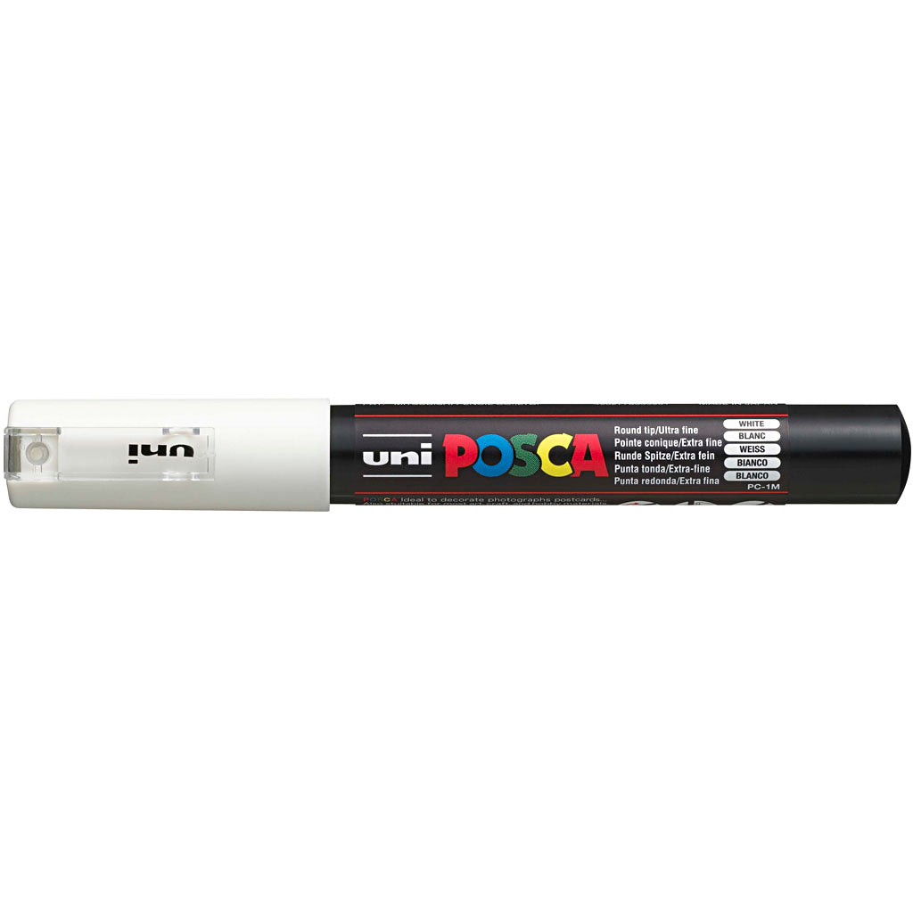 Posca Marker , nr. PC-1M, spets 0,7 mm, extra fine, vit, 1 st. [HOB-273052]