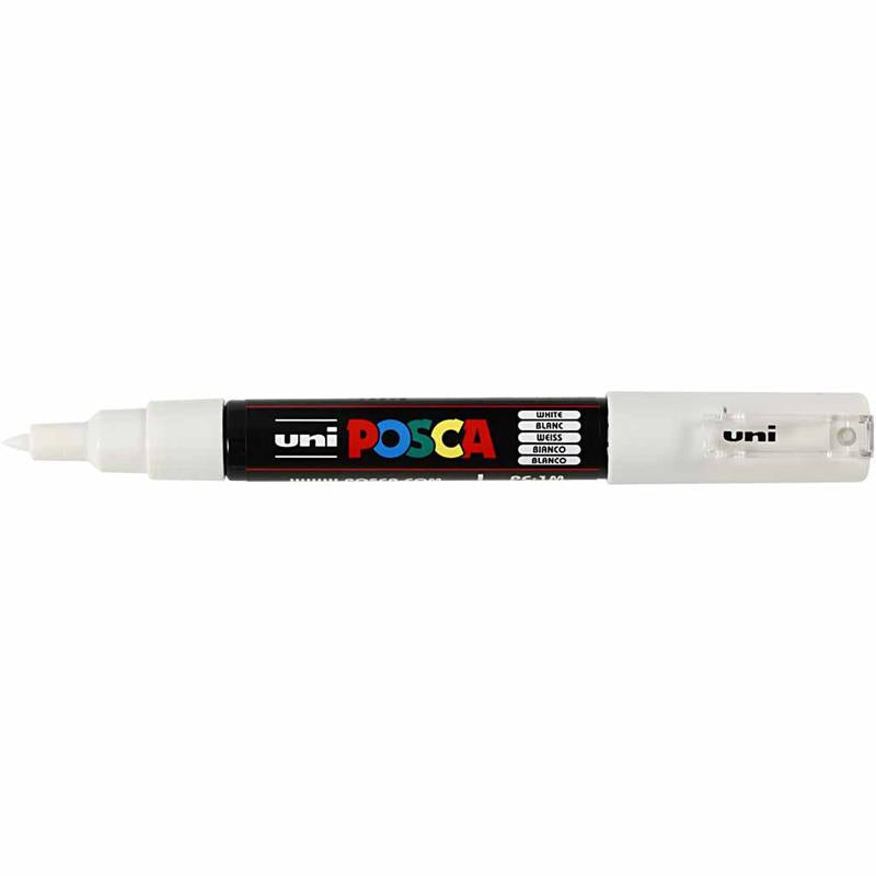 Posca Marker , nr. PC-1M, spets 0,7 mm, extra fine, vit, 1 st. [HOB-273052]