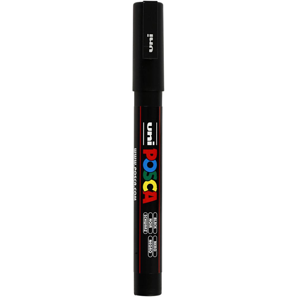Posca Marker , nr. PC-3M, spets 0,9-1,3 mm, Fine, svart, 1 st. [HOB-274046]