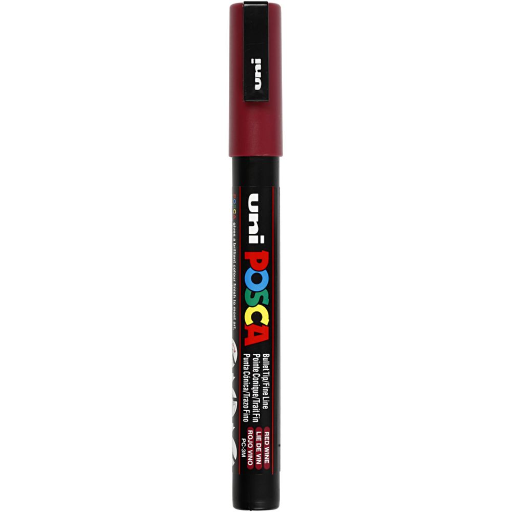 Posca Marker , nr. PC-3M, spets 0,9-1,3 mm, Fine, red wine, 1 st. [HOB-274050]