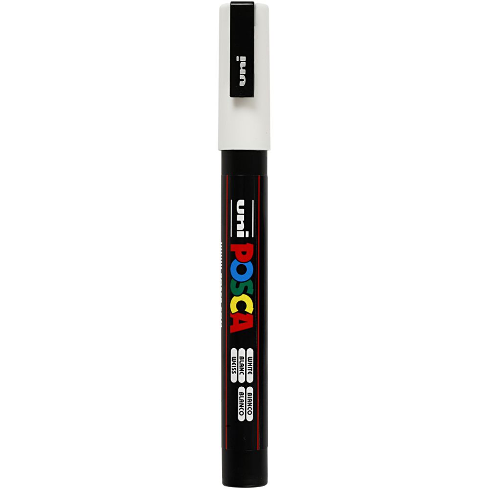 Posca Marker , nr. PC-3M, spets 0,9-1,3 mm, Fine, vit, 1 st. [HOB-274052]