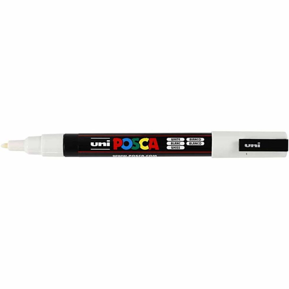 Posca Marker , nr. PC-3M, spets 0,9-1,3 mm, Fine, vit, 1 st. [HOB-274052]
