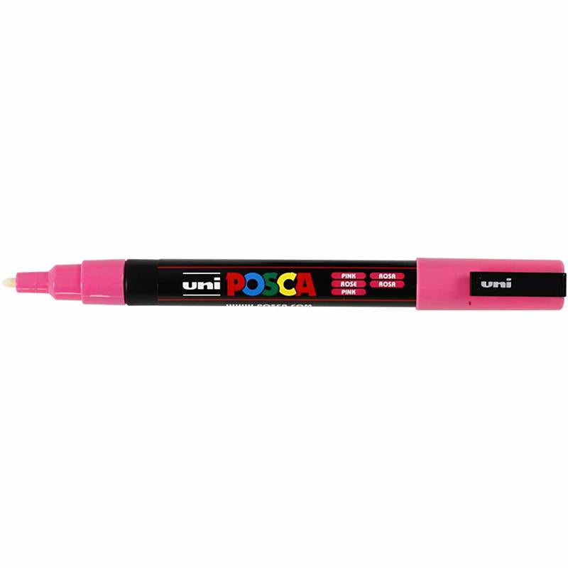 Posca Marker , nr. PC-3M, spets 0,9-1,3 mm, Fine, rosa, 1 st. [HOB-274056]