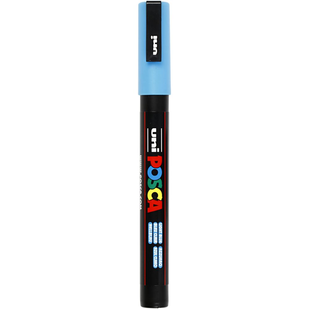 Posca Marker , nr. PC-3M, spets 0,9-1,3 mm, Fine, ljusblå, 1 st. [HOB-274057]