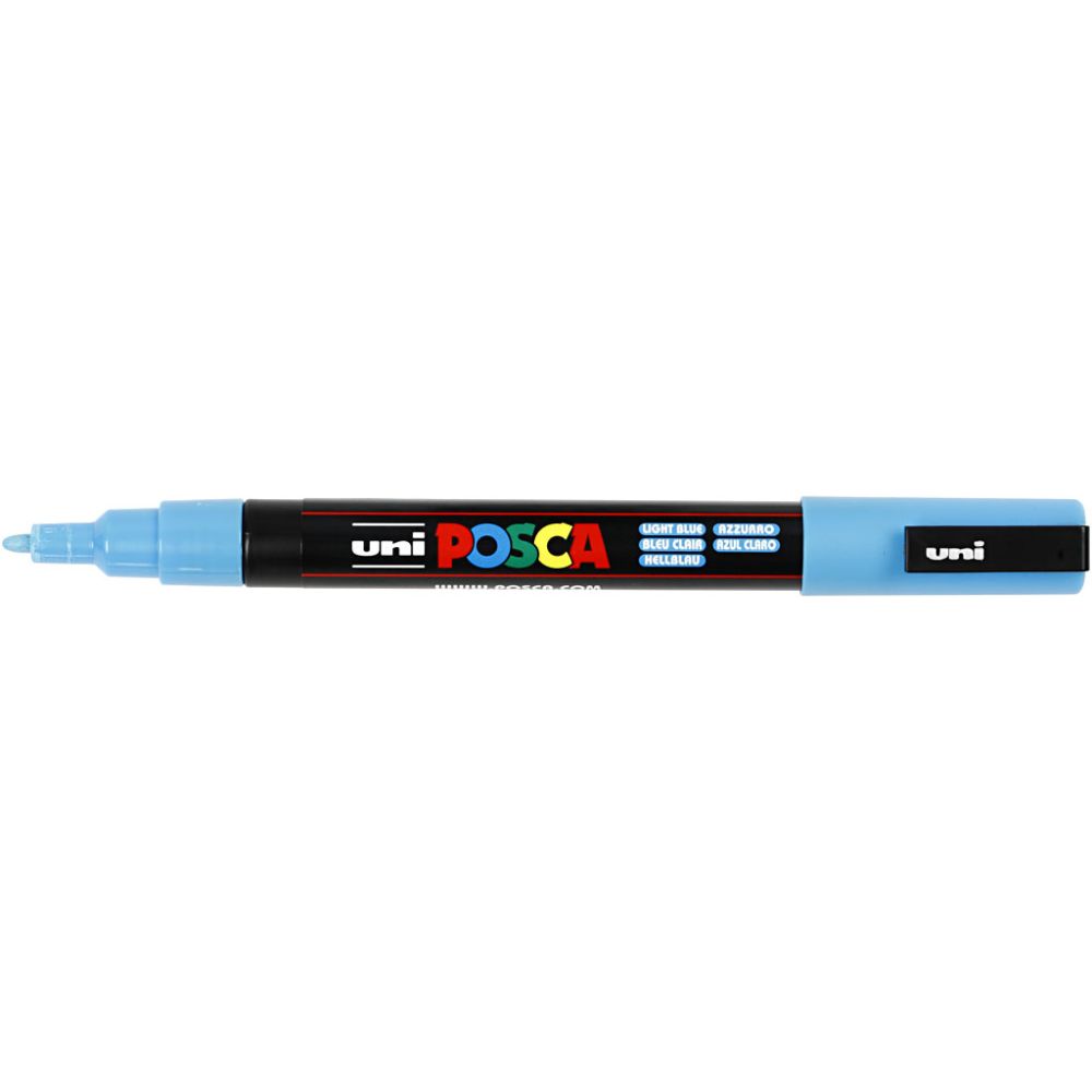 Posca Marker , nr. PC-3M, spets 0,9-1,3 mm, Fine, ljusblå, 1 st. [HOB-274057]