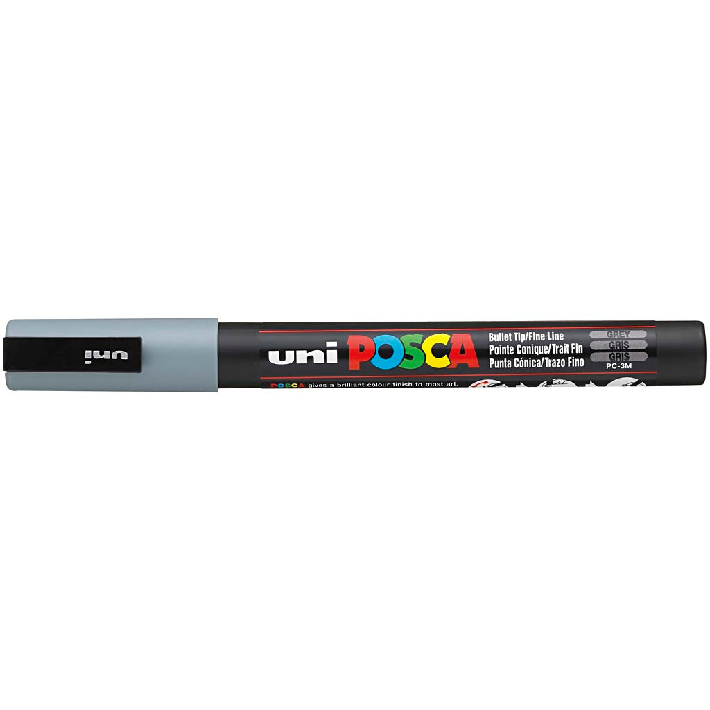 Posca Marker , nr. PC-3M, spets 0,9-1,3 mm, Fine, grå, 1 st. [HOB-274095]