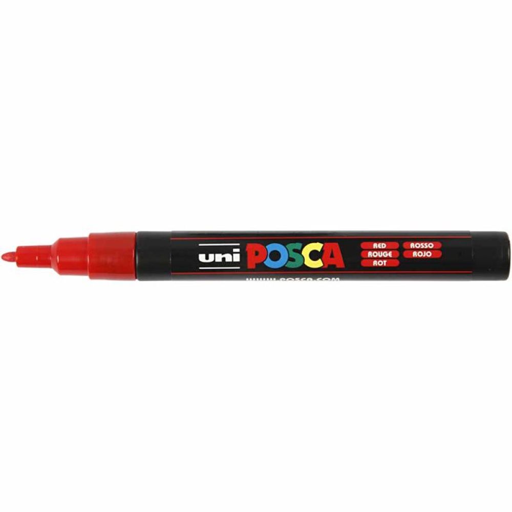 Posca Marker , nr. PC-3M, spets 0,9-1,3 mm, Fine, mixade färger, 12 st./ 1 förp. [HOB-274900]