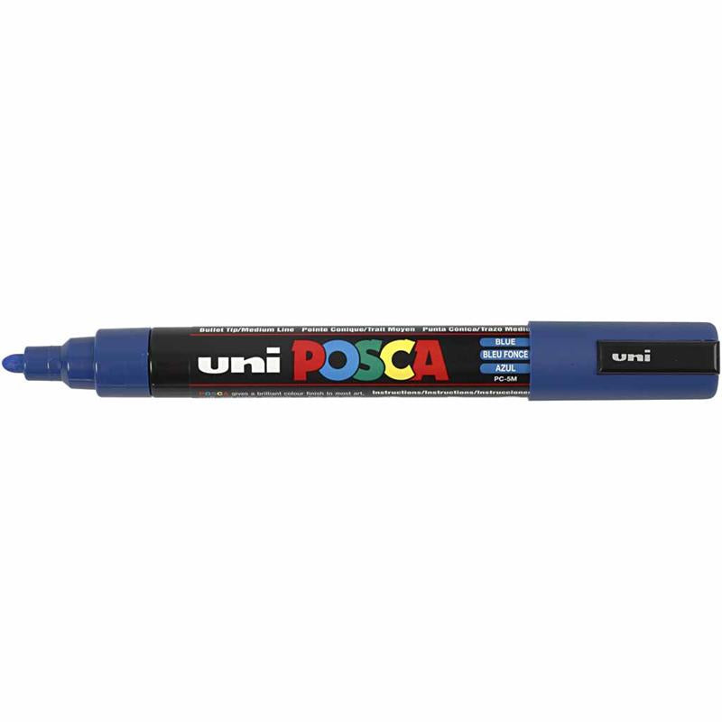 Posca Marker , nr. PC-5M, spets 2,5 mm, Medium, blå, 1 st. [HOB-276041]
