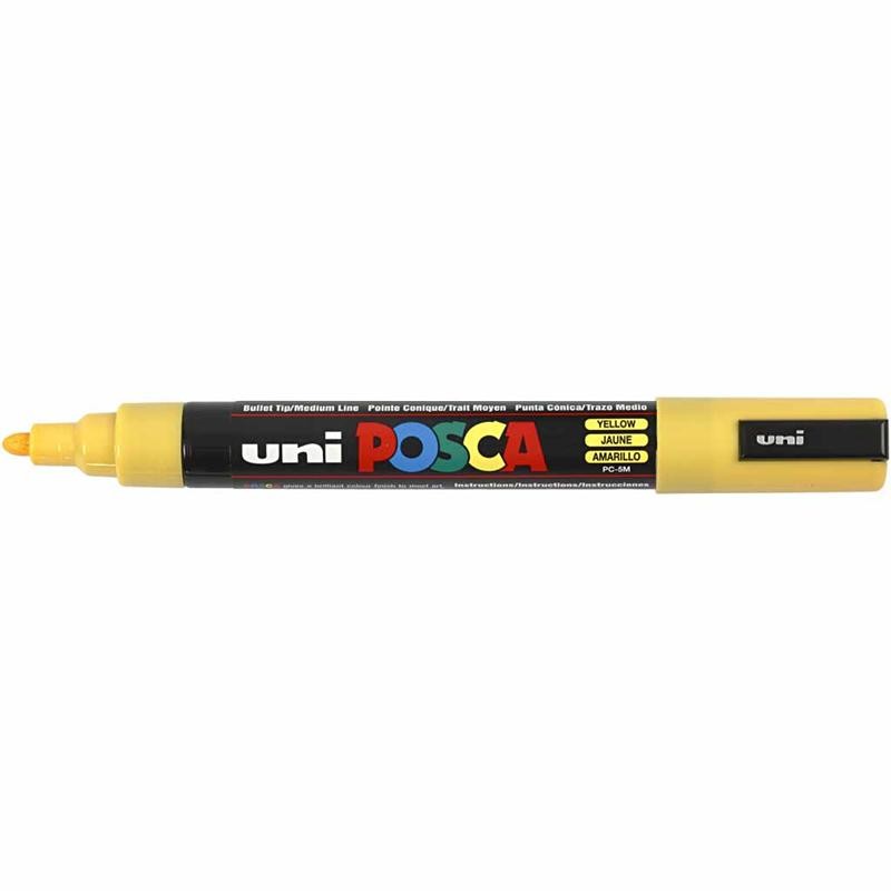 Posca Marker , nr. PC-5M, spets 2,5 mm, Medium, gul, 1 st. [HOB-276044]