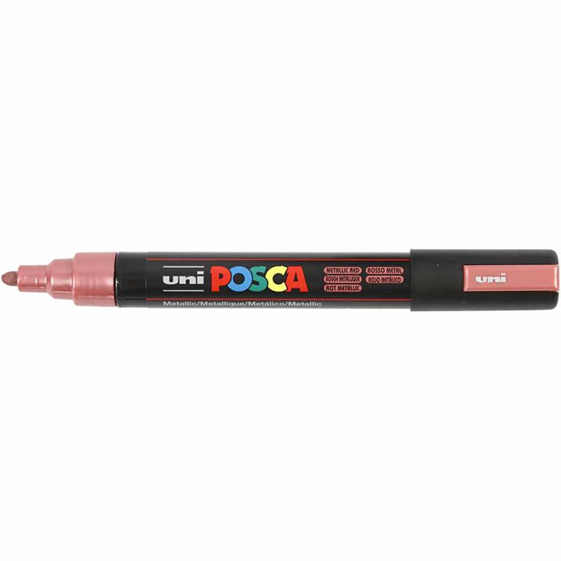 Posca Marker , nr. PC-5M, spets 2,5 mm, Medium, metallröd, 1 st. [HOB-276860]