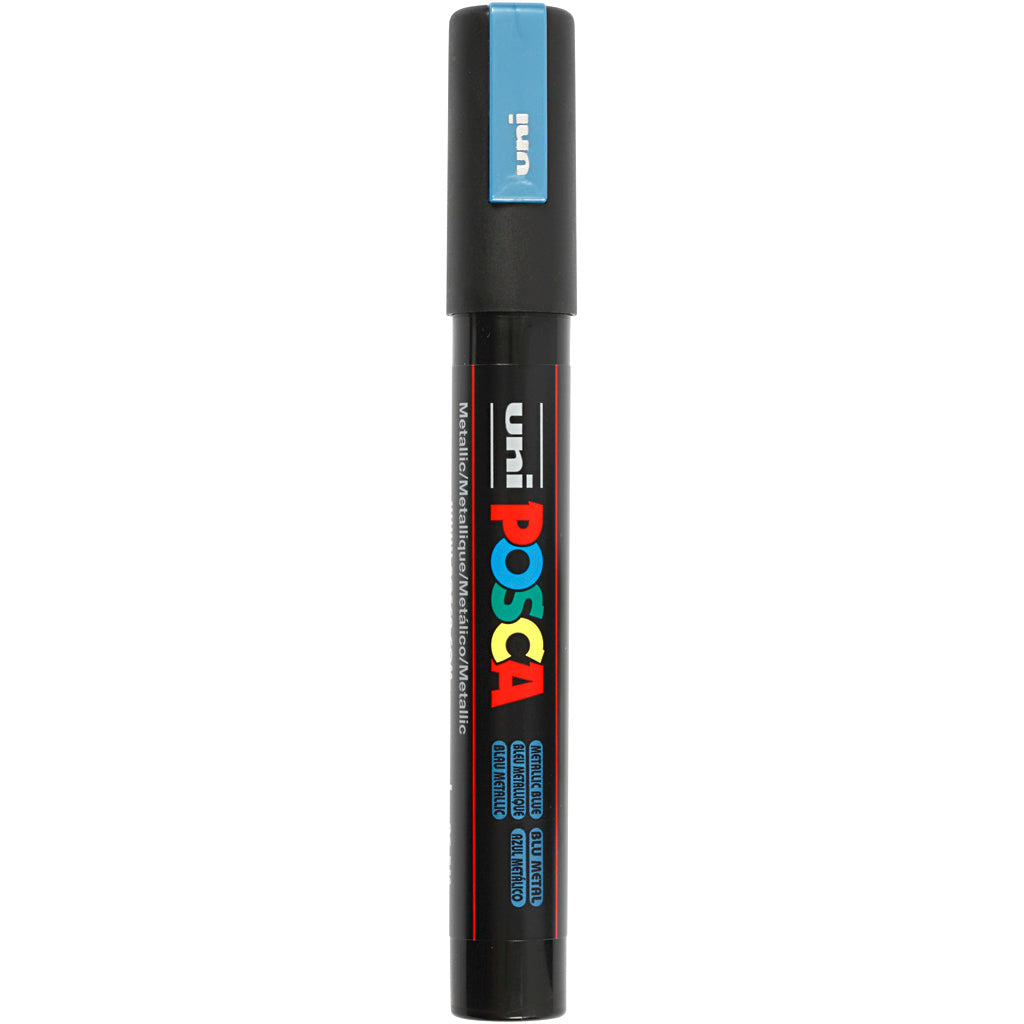 Posca Marker, no. PC-5M, line 2,5 mm, medium, metallic blue