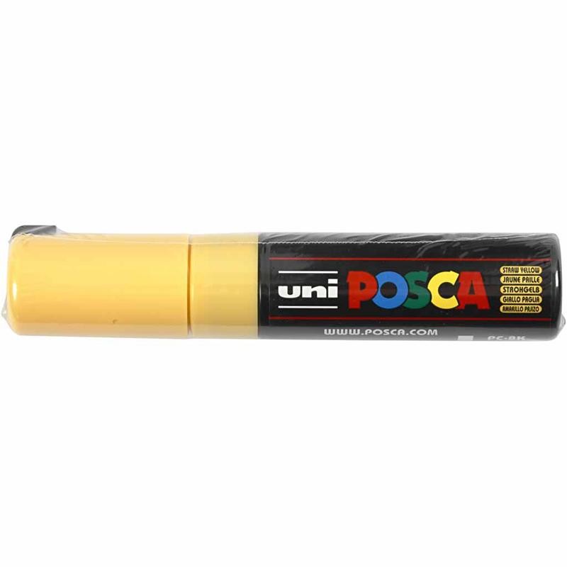 Posca Marker , nr. PC-8K, spets 8 mm, Broad, straw yellow, 1 st. [HOB-278038]