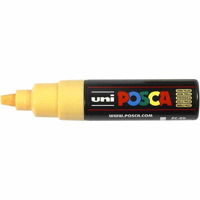 Posca Marker , nr. PC-8K, spets 8 mm, Broad, straw yellow, 1 st. [HOB-278038]