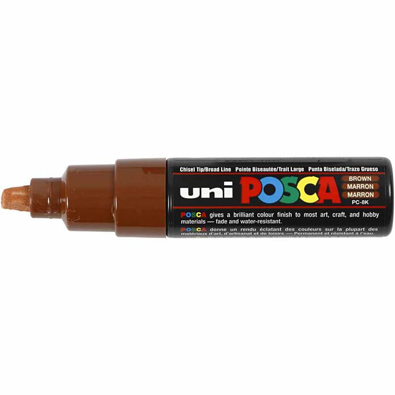 Posca Marker , nr. PC-8K, spets 8 mm, Broad, brun, 1 st. [HOB-278045]