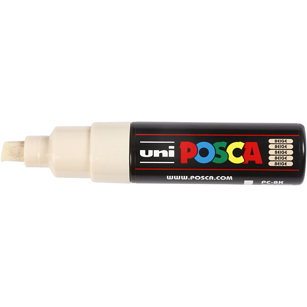 Posca Marker , nr. PC-8K, spets 8 mm, Broad, beige, 1 st. [HOB-278088]