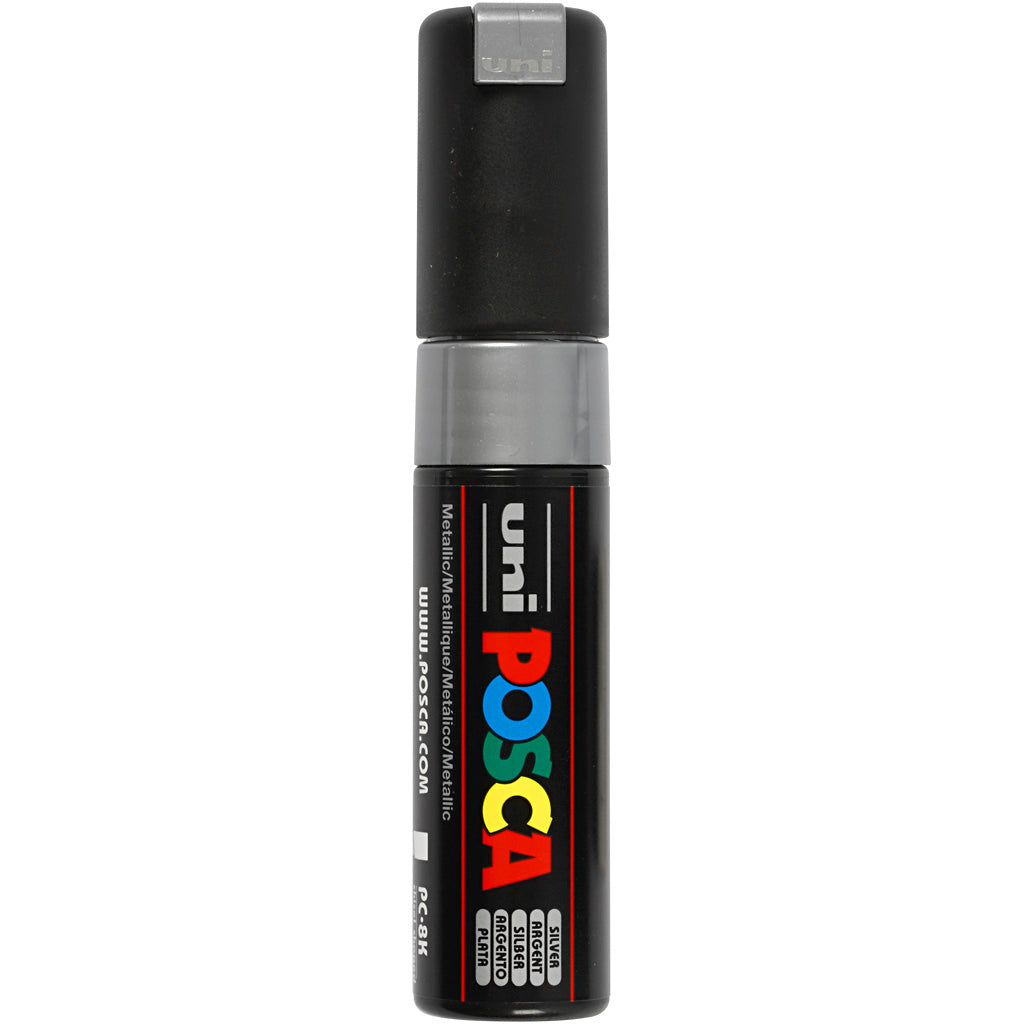 Posca Marker, no. PC-8K, line 8 mm, broad, silver
