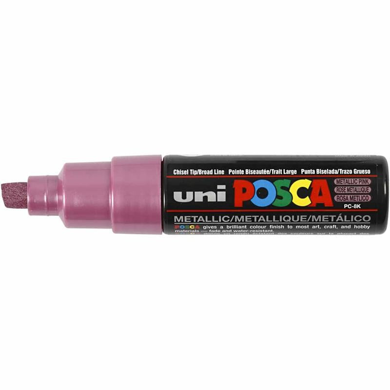 Posca Marker , nr. PC-8K, spets 8 mm, Broad, metallic pink, 1 st. [HOB-278850]