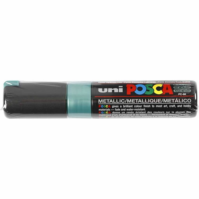 Posca Marker , nr. PC-8K, spets 8 mm, Broad, metallgrön, 1 st. [HOB-278870]