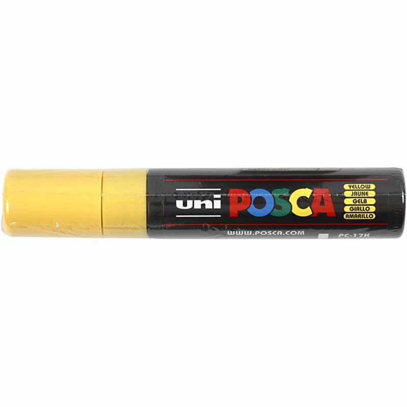 Posca Marker , nr. PC-17K, spets 15 mm, Extra broad, gul, 1 st. [HOB-279044]