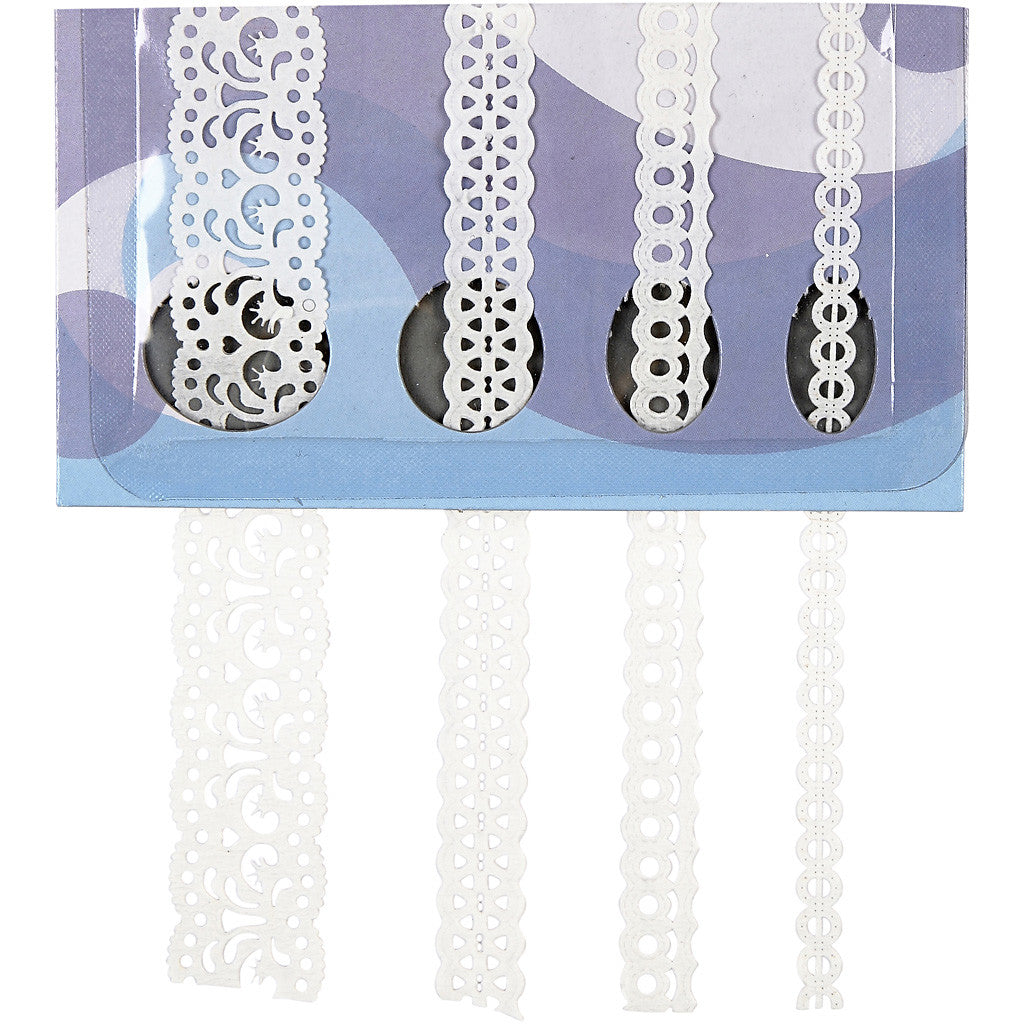 Pappersspets, B: 8-23 mm, vit, 4x2 m/ 1 förp. [HOB-28024]