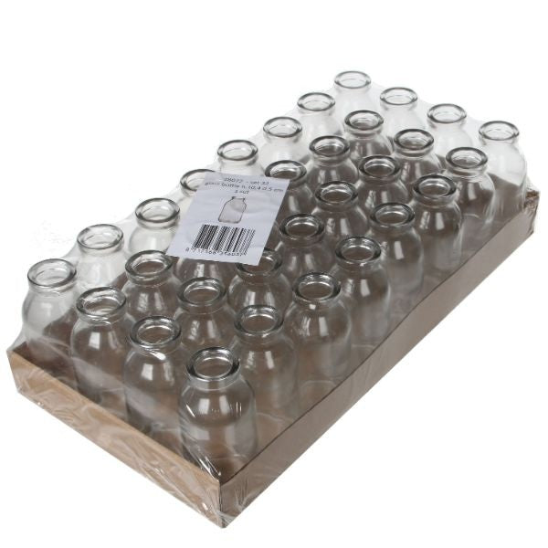 Glasflaska 100ml 10.5cm hög Ø 5cm (bricka med 32 st) [IFS-28072]