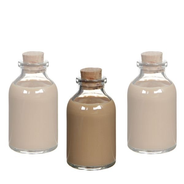 Glasflaska Mini med kork 20ml 6cm hög Ø 3 cm (bricka med 105 st) [IFS-28075]