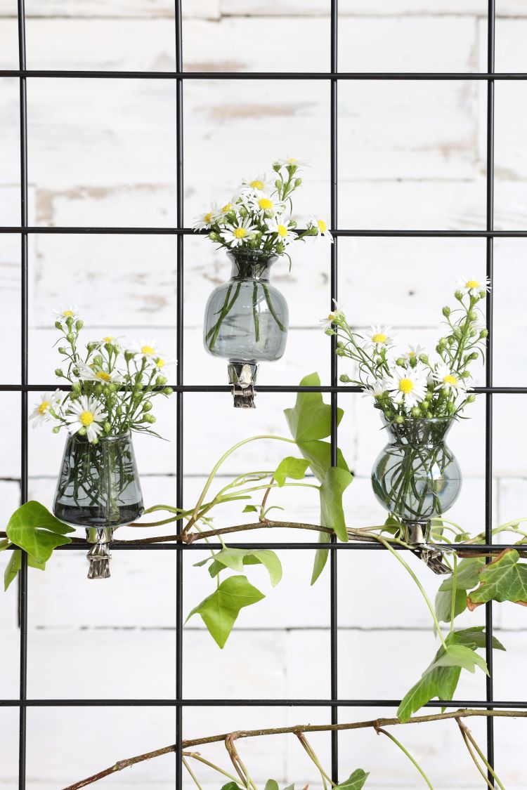 Vaser på clips sortiment av 3 st Grå (1 st.) [IFS-28096]