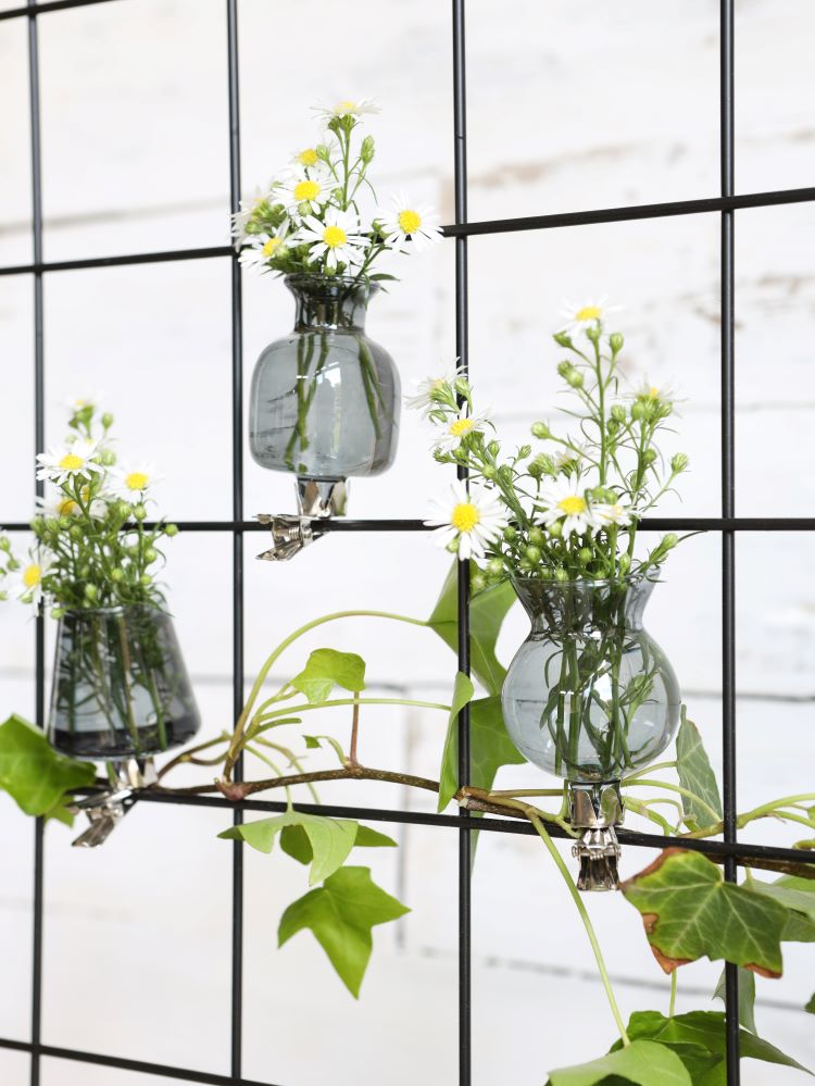 Vaser på clips sortiment av 3 st Grå (1 st.) [IFS-28096]