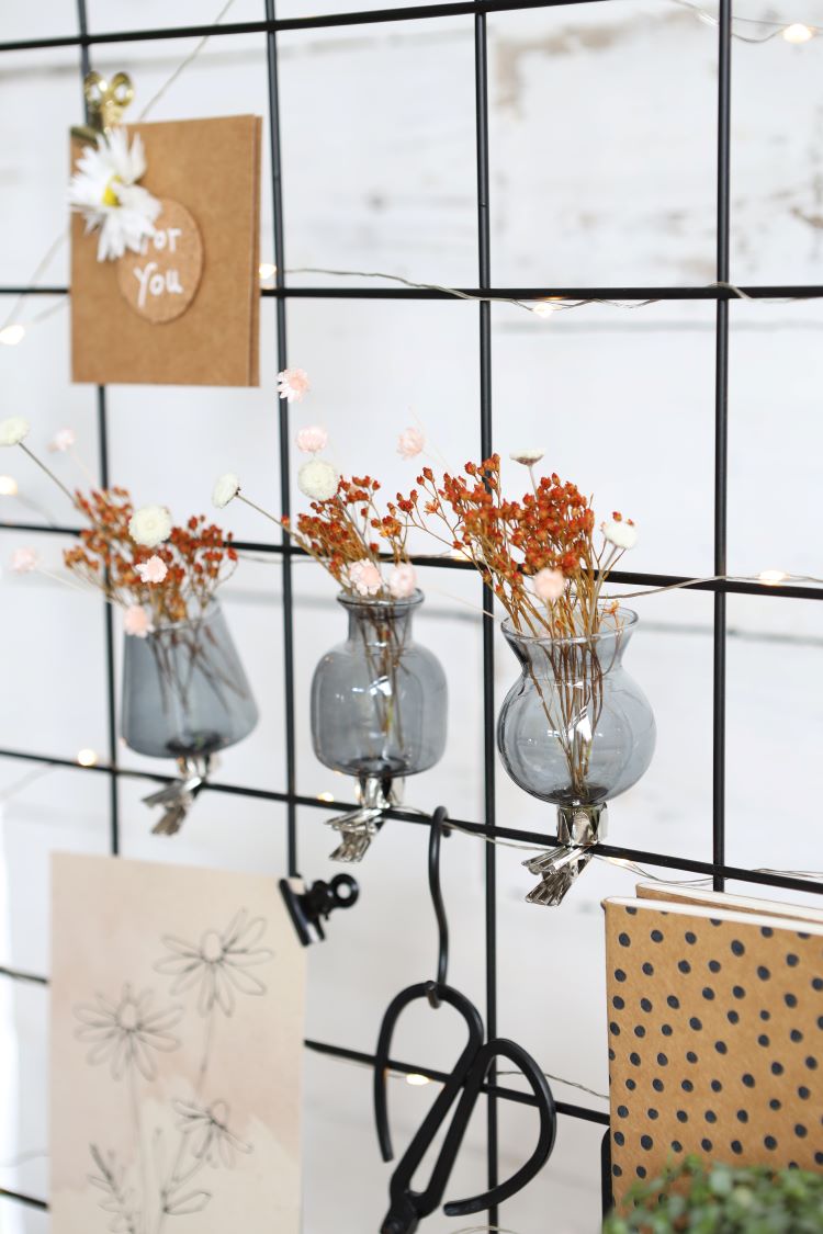 Vaser på clips sortiment av 3 st Grå (1 st.) [IFS-28096]