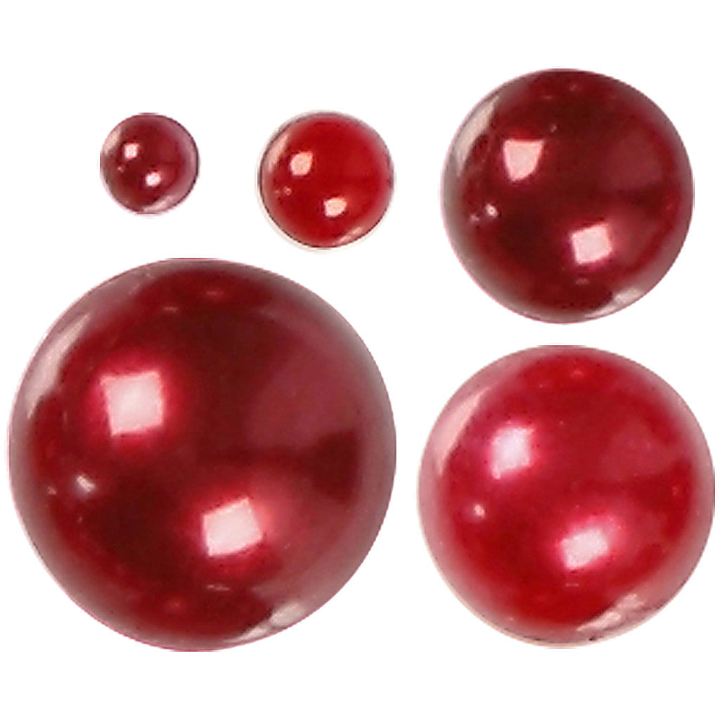 Rhinestones, stl. 2-8 mm, röd, 140 st./ 1 förp. [HOB-28319]