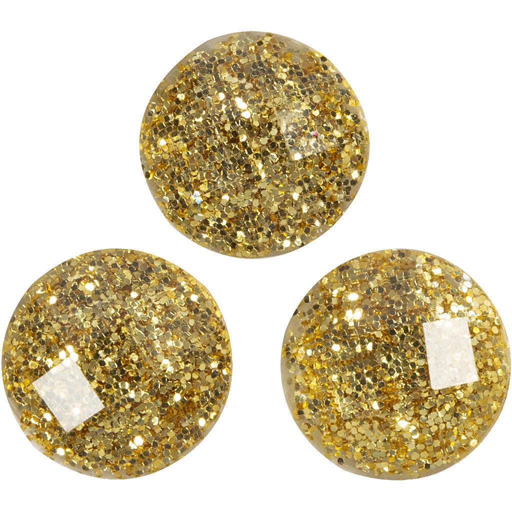 Rhinestones, Dia. 8 mm, guld, 32 st./ 1 förp. [HOB-283819]