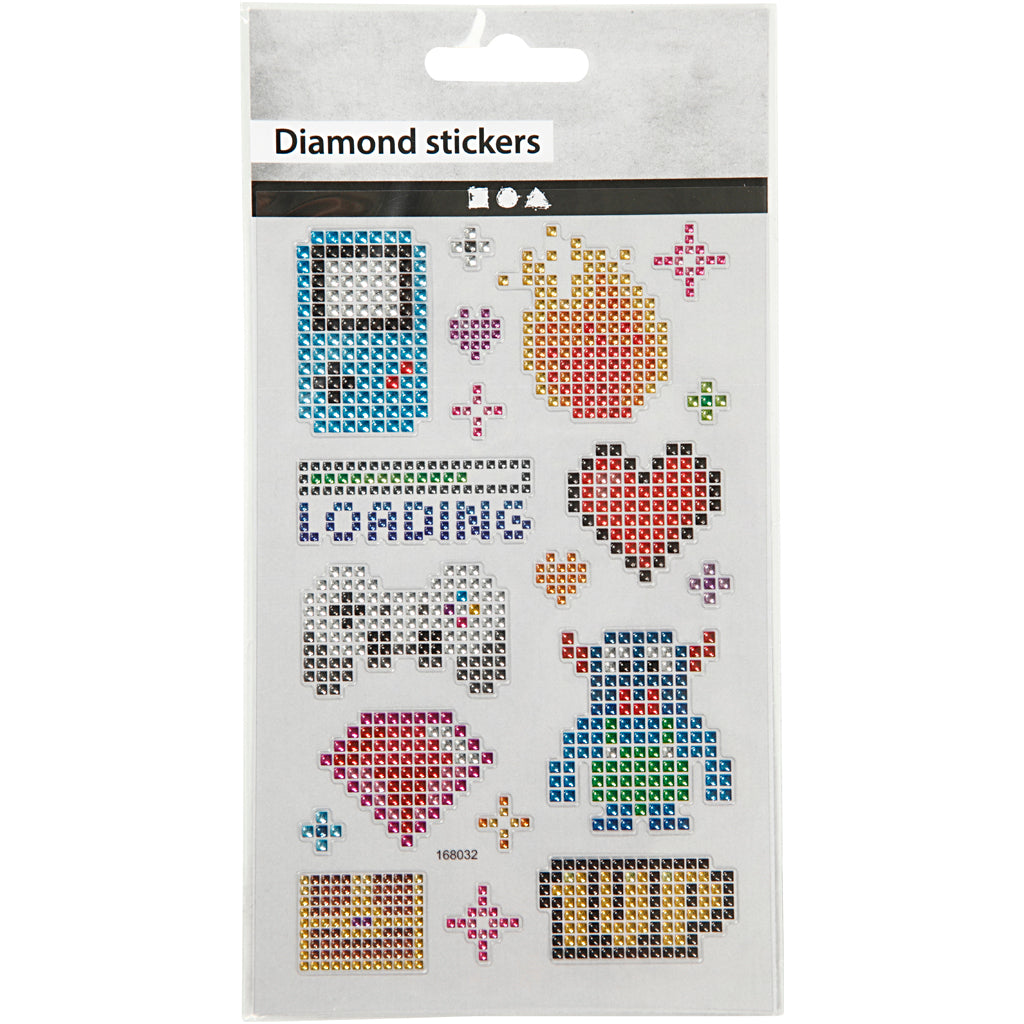 Diamond stickers, prylar, ark 10x16 cm, 1 ark [HOB-284030]