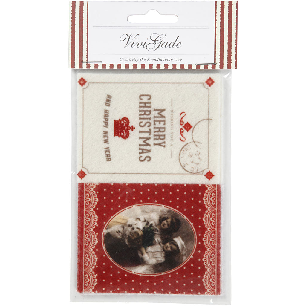 Filtdekorationer, stl. 6,5x8,5 cm, tjocklek 1 mm, 4 st./ 1 förp. [HOB-28515]