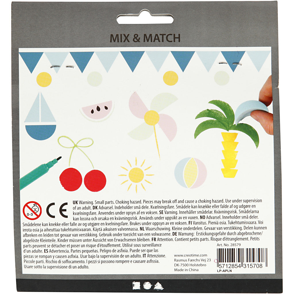 Dekorgummistämplar, H: 25 mm, stl. 15-30 mm, 12 st./ 1 förp. [HOB-28579]