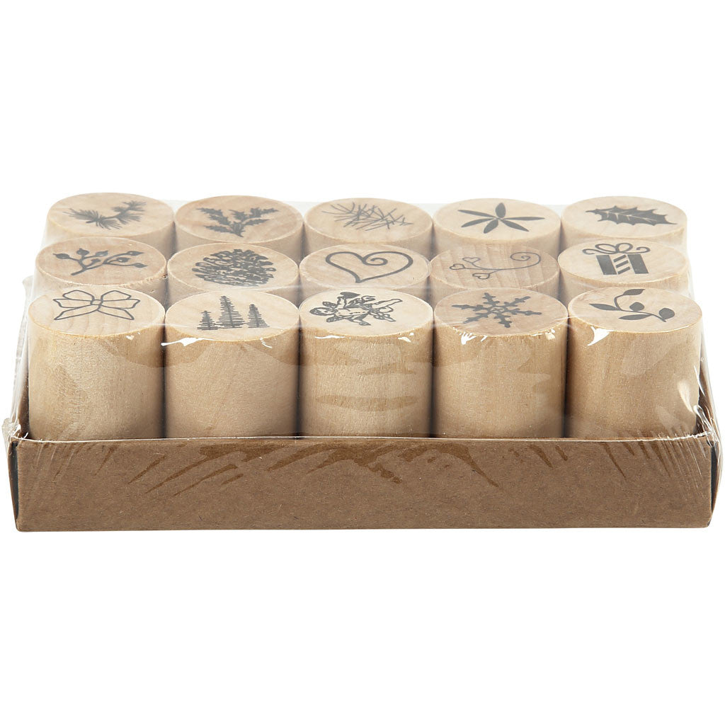 Deco Art Stämpelset, jul, H: 26 mm, Dia. 20 mm, 15 st./ 1 förp. [HOB-28580]